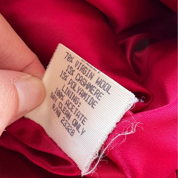 Vintage Pendleton Red Wool Cashmere Coat Jacket Midi Long Womens Size 8 - Picture 6 of 9